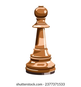 Chess wooden piece isolated on white background. Vector illustration