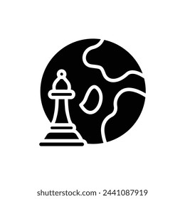 Chess World Filled Icon Vector Illustration