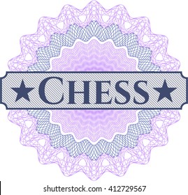 Chess written inside abstract linear rosette