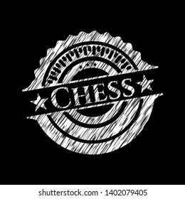 Chess written on a chalkboard. Vector Illustration. Detailed.