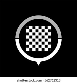 chessboard  - black vector icon