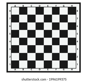 chessboard in black and white isolated on a white background