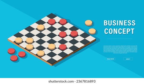 Chessboard business strategy concept. vector illustration
