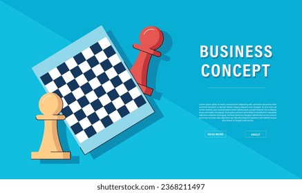 Chessboard business strategy concept. vector illustration