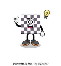 chessboard cartoon with get an idea pose , character design