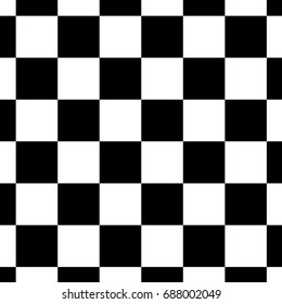 Chessboard or checker board seamless pattern in black and white. Checkered board for chess or checkers game. Strategy game concept. Checkerboard background.