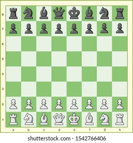 chessboard with chess figure vector illustration