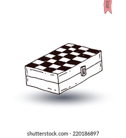 chessboard game, hand drawn vector illustration.