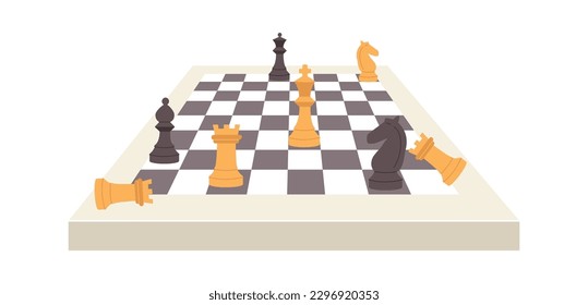 Chessboard game vector flat illustration