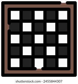 chessboard icon in flat outline style