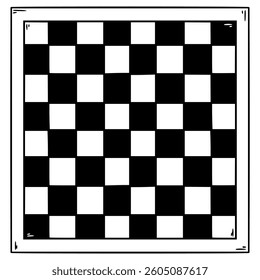 chessboard illustration hand drawn outline vector