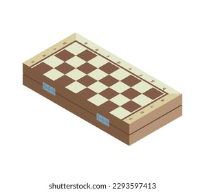 Chessboard isometric icon on white background 3d vector illustration