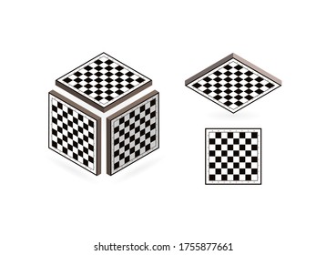 fondo vectorial isométrico del tablero de ajedrez