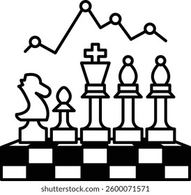 A chessboard with a knight and a king