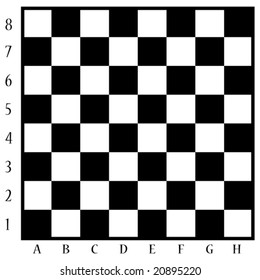 Chessboard with letters and numbers