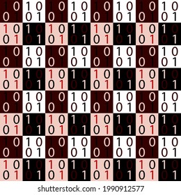 Chessboard and numbers pattern background. Seamless pattern. Abstract background. Vector pattern background.