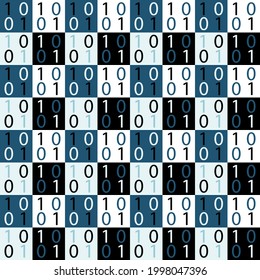 Chessboard and numbers pattern background. Seamless pattern. Abstract background. Vector pattern background.