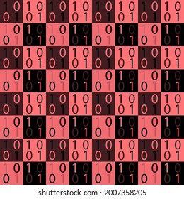 Chessboard and numbers pattern background. Seamless pattern. Abstract background. Vector pattern background.