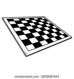 chessboard paper illustration hand drawn outline vector