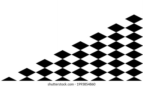 Chessboard pattern or Balinese traditional cloth pattern in black and white with an isometric style