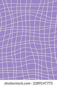 Chessboard retro groovy 70s 90s texture background. Vibrant vintage hippie checkerboard, waves, mesh pattern. Vector psychedelic illustration in Y2k style