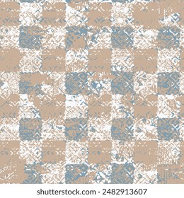 Chessboard seamless pattern.Ikat abstract plaid checkered  seamless fashion design for cloth,textile,fabric,textures and wallpaper