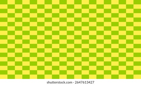 Chessboard with very small rectangle pattern background. Yellow green checkered colors. Repeating texture, illustration, repeating checkered background