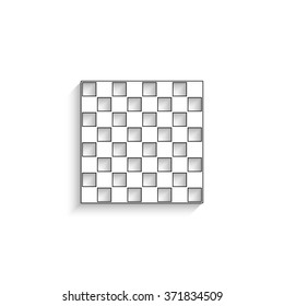 chessboard - white vector icon with  shadow