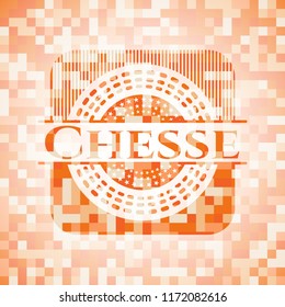 Chesse abstract orange mosaic emblem