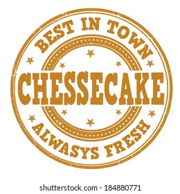 Chessecake grunge rubber stamp on white, vector illustration