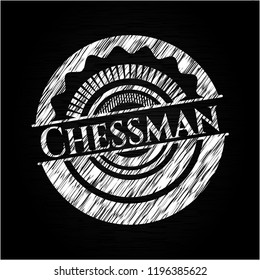 Chessman with chalkboard texture