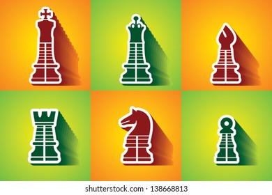 chessman colourful vector icons