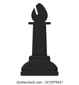 Chessmen. The black figure of an elephant. Chess. Vector