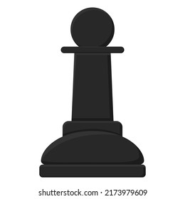 Chessmen. Black pawn piece. Chess. Vector