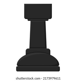 Chessmen. The black piece is a rook. Chess. Vector