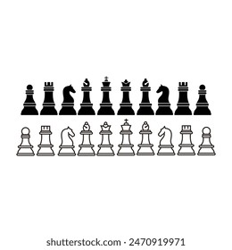 Chessmen, chess pieces set - vector illustration template