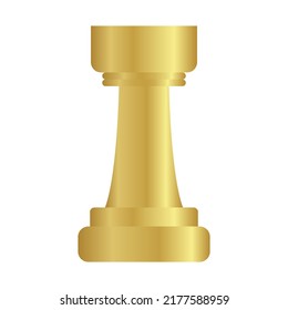 Chessmen. The golden figure of a rook. Chess. Vector