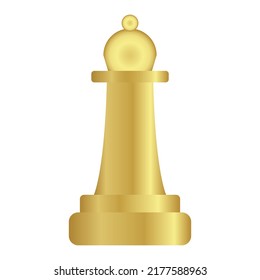 Chessmen. Golden figurine of the queen. Chess. Vector