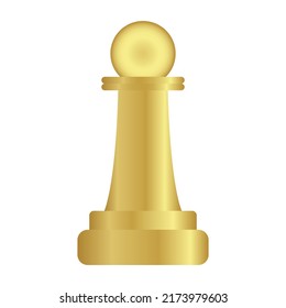 Chessmen. Golden Pawn Piece. Chess. Gold. Vector