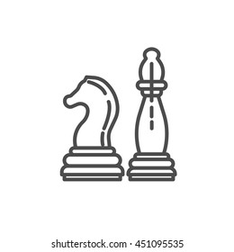 chessmen icon. Thin line design.