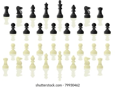 Chessmen. Illustration on a white background.