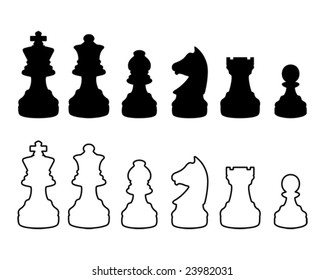 chessmen silhouettes