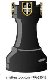 Chessmen styled medieval knights. Illustration on a white background.