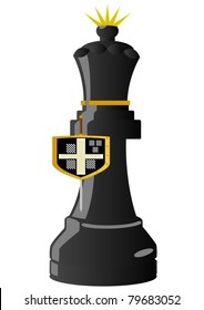 Chessmen styled medieval knights. Illustration on a white background.