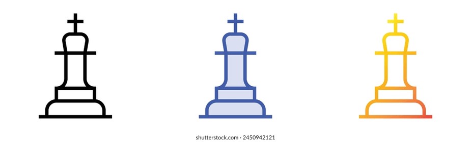 chesspiece icon. Linear, Blue Fill and Gradient Style Design Isolated On White Background