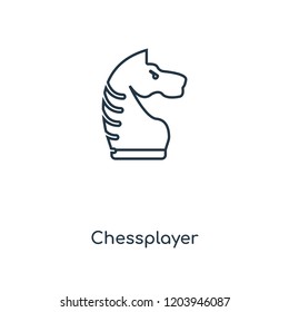 Chessplayer concept line icon. Linear Chessplayer concept outline symbol design. This simple element illustration can be used for web and mobile UI/UX.