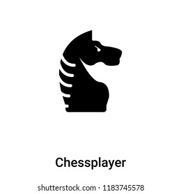 Chessplayer icon vector isolated on white background, logo concept of Chessplayer sign on transparent background, filled black symbol