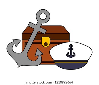 chest anchor and hat nautical image