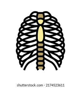 chest bone color icon vector. chest bone sign. isolated symbol illustration
