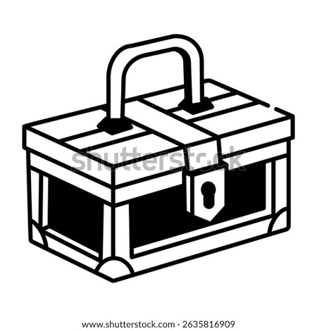 Chest box created icon in sketchy style 
